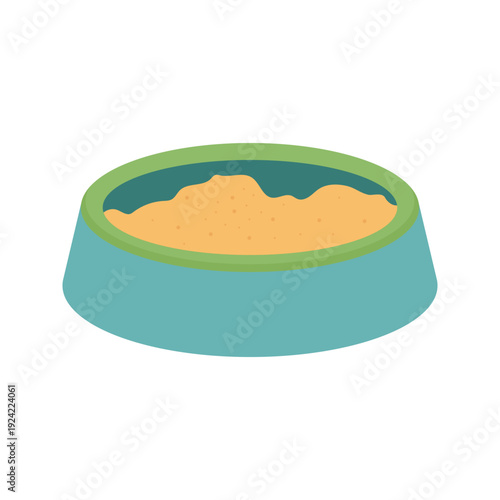 Simple Cat Litter Boxes with Sand in Flat Design Style
