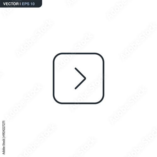 Next Forward Navigation Arrow in Rounded Square Icon