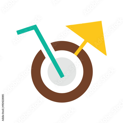 Male gender symbol vector clipart, modern flat icon, abstract masculine sign illustration