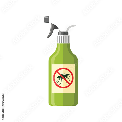Mosquito Repellent Spray Bottle Vector Clipart Isolated on White Background