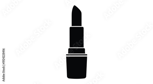 A simple black lipstick design elegantly shaped as a stark silhouette