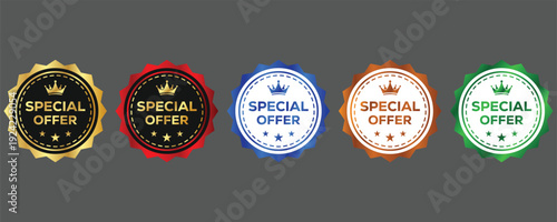 Special Offer Badge Labels Collection Premium Sale Stickers vector