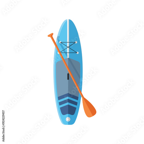 Stand Up Paddle Board and Paddle Vector Clipart Isolated on White Background