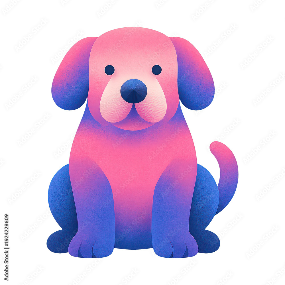 Obraz premium PNG Colorful abstract puppy illustration.