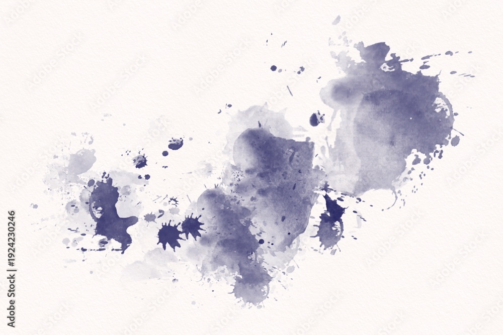 Obraz premium Abstract Navy Blue Watercolor Splatter Abstract Ink Splash Texture On White Paper Background