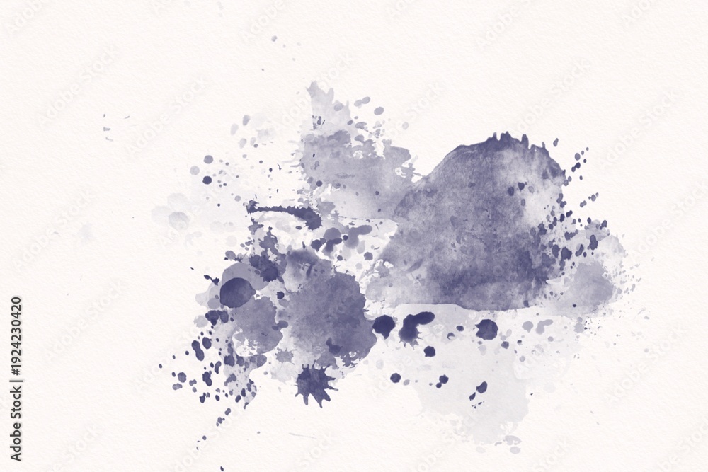 Obraz premium Abstract Navy Blue Watercolor Splatter Abstract Ink Splash Texture On White Paper Background