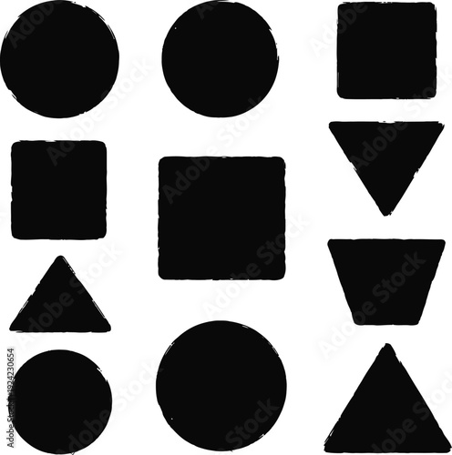 Cuadro en lienzo Simple Geometric Shapes with Textured Edges Collection