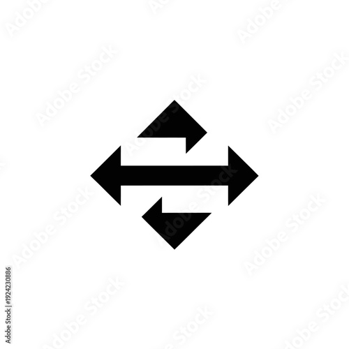 Abstract graphic illustration of arrows pointing in opposite directions