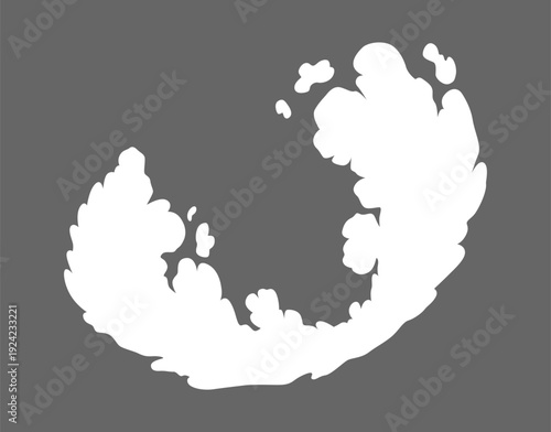 Smoke cloud icon. Vector special effect of puff or steam cloud. Fire blast, smog or fume. Dust or vapor template. Cartoon design white element of comic book