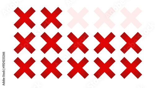 Red Cross Symbols Arranged in a Grid Pattern.