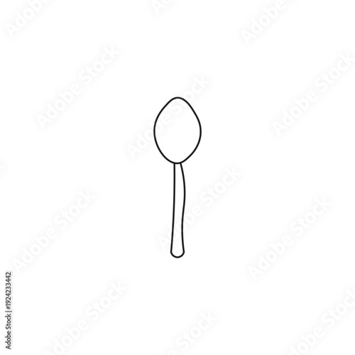 Minimalist spoon vector line icon. Simple black and white cutlery illustration for kitchen and dining design elements.
