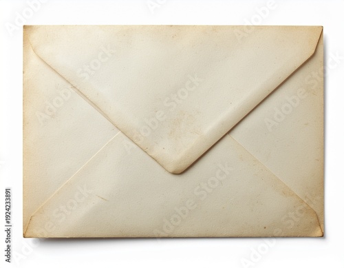 old envelope isolated on white background