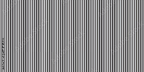 Transparent corrugated plastic ribbed glass background with abstract line patterns. 3D gradient light effects for retail windows or architectural panels. Vintage chrome reflections or polycarbonate.