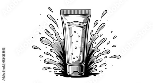 Hand sanitizer tube with water splash splash effect liquid hygiene product clean protection antibacterial gel bottle