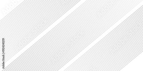 Abstract Geometric Diagonal Parallel Line Pattern in Black and Light Gray with Thick Subtle Gradient Stripes on White Minimal Modern Design Background.