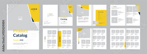 Modern Minimalist Creative Product Showcase Brochure Clean Corporate Portfolio and Catalog Layout with Yellow Accents Print Ready Template