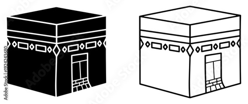 kaaba islamic symbol icon vector