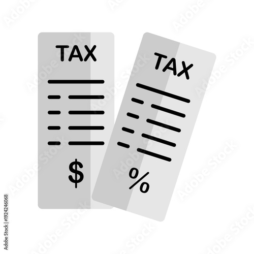 simple tax report icon, percentage, money