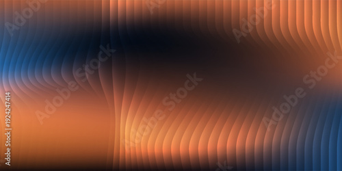 Abstract smooth gradient background with transitions from deep navy blue to shades of warm orange-red. The colors blend seamlessly simple abstract
