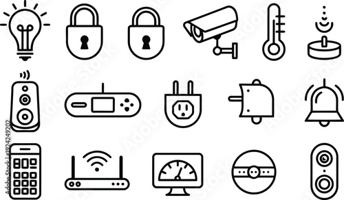Set of 16 smart home icons vector