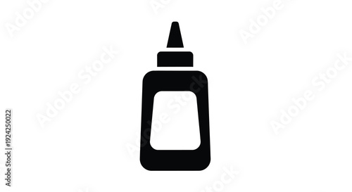 Simple black icon of a glue bottle a minimalist silhouette