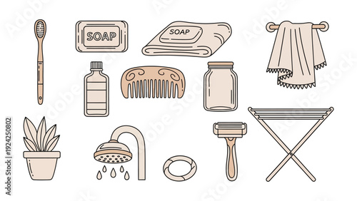 Eco-Friendly Bathroom Essentials: A collection of sustainable and stylish bathroom essentials, showcasing eco-conscious choices for a mindful self-care routine.