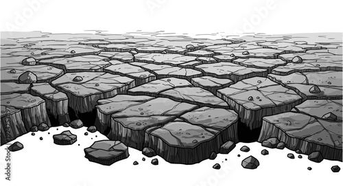 Arid cracked earth ground landscape illustrating drought climate change environmental crisis desert terrain