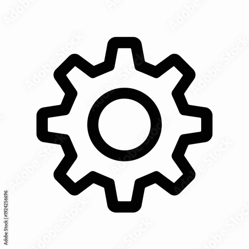 A stylized gear icon representing mechanical or engineering concepts isolated on white background, Vector, illustration