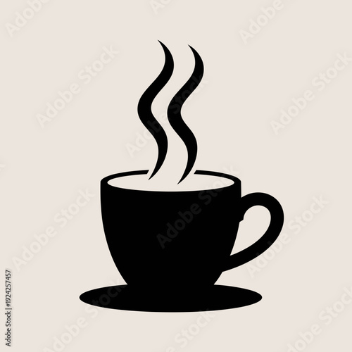 A steaming cup of coffee with rising vapor against a plain background isolated on white background, Vector, illustration