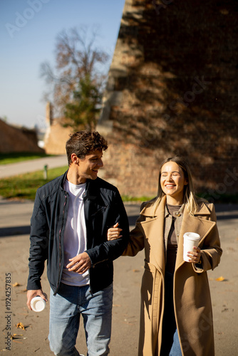 Couple enjoys a walk togeth...