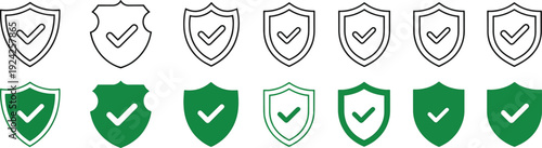 Free Download Shield icon set with checkmarks - GFXLoad