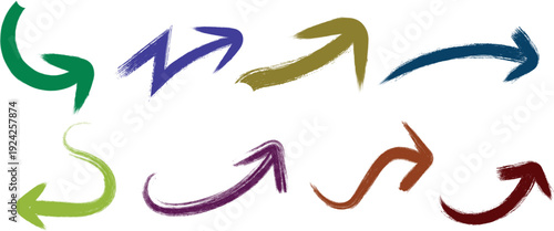 Fotografie Colorful arrow symbols pointing in different directions