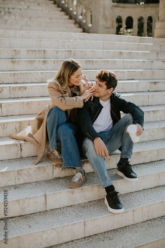 Young couple enjoys time to...