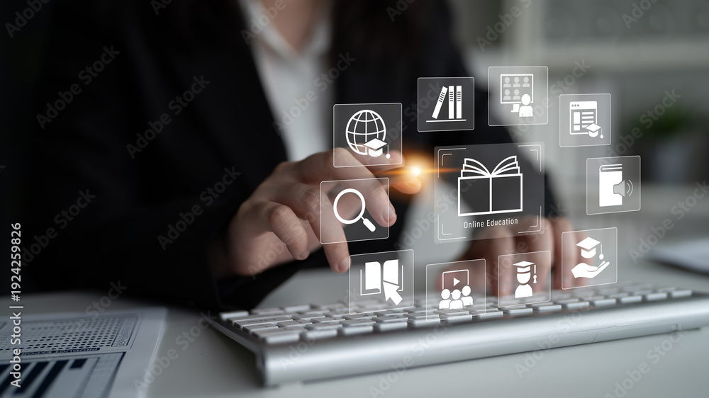 Fototapeta premium Online education enables global learning, digital access, and innovative teaching methods Parse