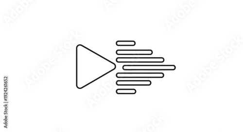Play button with sound waves streaming icon design on isolated white background