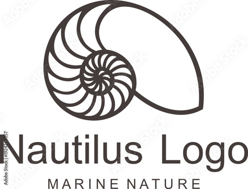 Nautilus logo. Isolated nautilus on white background