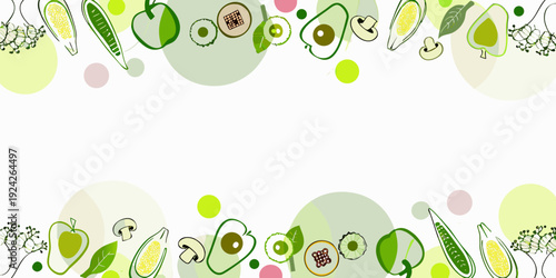 A colorful pattern of various fruits and vegetables on a white background