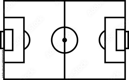 Top View Soccer Field Diagram with Full Markings