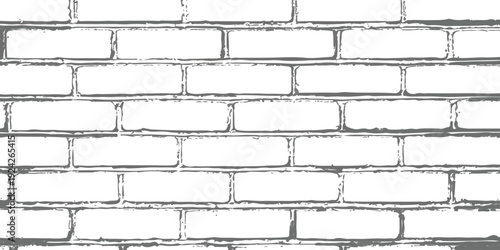 High contrast black and white brick wall texture with rough edges and distressed look.