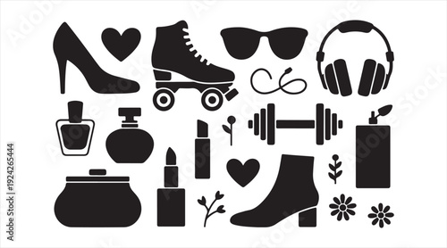 Trendy Women Fashion and Lifestyle Icon Bundle for Retail and Branding Design