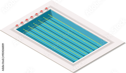Isometric swimming pool illustration