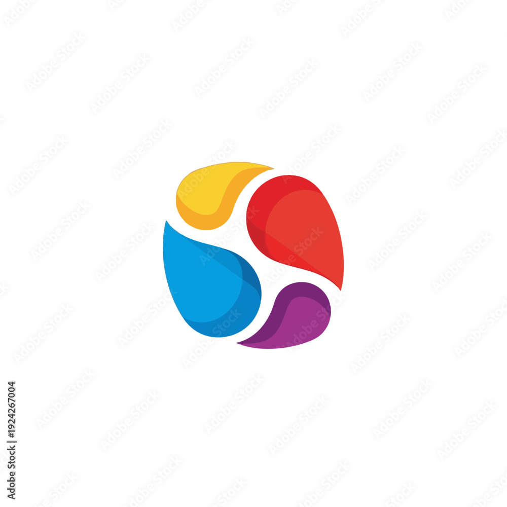 Fototapeta premium Abstract Colorful Fluid Shape Design Element on Isolated White Background