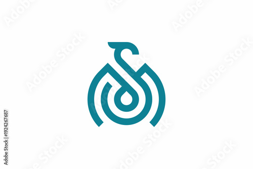 Letter MS Phoenix Logo 