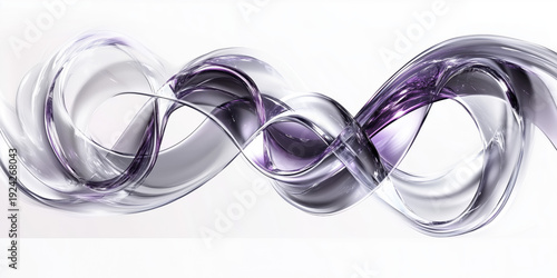 Smoke abstract waves illustration on white background, purple and violet color