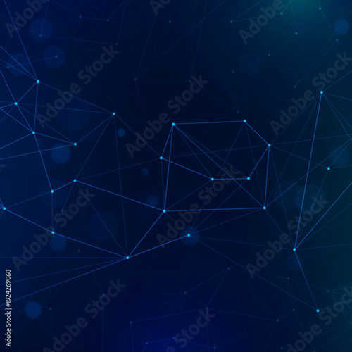 Stunning dark blue background with connected lines and dots