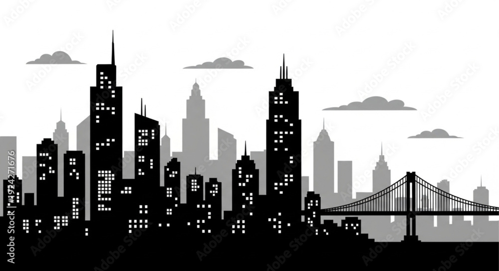 Fototapeta premium city skyline silhouette