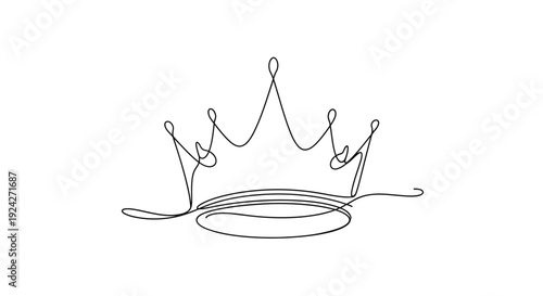 Simple elegant crown illustration with minimalist design and regal appeal