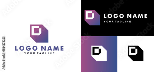Letter d block logo design vector template. Editable File. 