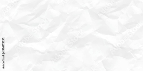 white crumpled paper. Paper texture background, Crumpled paper. White creased paper.