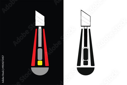 Utility Knife Flat Design Icons